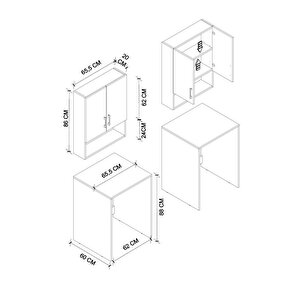 Çamaşır Makinası Dolabı Kurutma Makinası Dolabı Banyo Dolabı Deniz Çam