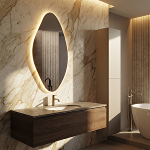 Modern Oval Led Banyo Aynası – Dim Edilebilir Dokunmatik, 3000k Günışığı 35x70 cm