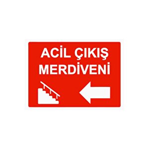 Acil Çıkış Merdiveni Isg Uyarı Levhası Pvc A3 30x42 Cm 30x42 cm