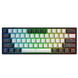 Valkyrie Leaven K620 Blue Switch Mekanik Gaming Oyun Klavyesi Rgb 61 Key Mavi Tuş Type-c Klavye Siyah Beyaz K620