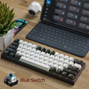 Valkyrie Leaven K620 Blue Switch Mekanik Gaming Oyun Klavyesi Rgb 61 Key Mavi Tuş Type-c Klavye Siyah Beyaz K620