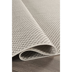 Sisalux 3082 Beyaz Gri Sisal Dokuma Jüt Kilim Hav Toz Vermez Halı Salon Mutfak Oturma Odası Halısı 160x230 cm