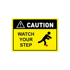 Cautıon Watch Your Step Isg Uyarı Levhası Pvc A4 21x30 Cm 21x30 cm