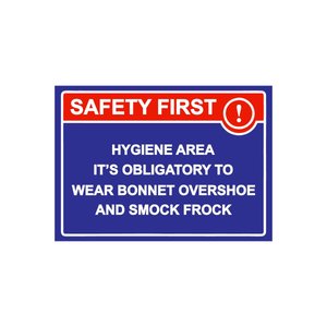 Safety First! Hygiene Area It’s Obligatory To Wear Bonnet Isg Uyarı Levhası Pvc A5 15x21 Cm 15x21 cm