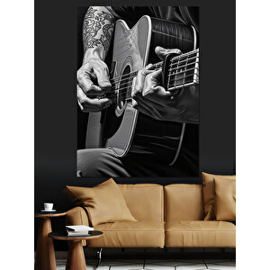 Gitar Çalan Müzisyen Elleri Dekoratif Kanvas - Mdf Ahşap Tablo 50x70 cm