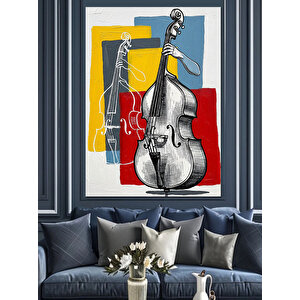Akustik Gitar Yanık Teller Dekoratif Kanvas - Mdf Ahşap Tablo 100x140 cm