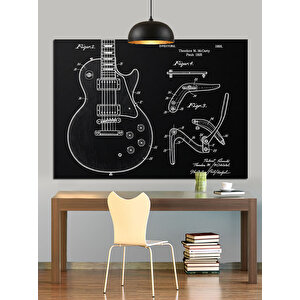 Gitar Şeması Teknik Çizim Dekoratif Kanvas - Mdf Ahşap Tablo 50x70 cm