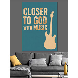 Tanrı'ya Yakın Gitar Çal Dekoratif Kanvas - Mdf Ahşap Tablo 100x140 cm