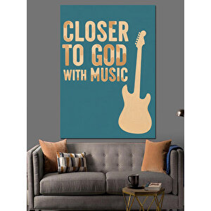 Tanrı'ya Yakın Gitar Çal Dekoratif Kanvas - Mdf Ahşap Tablo 100x140 cm