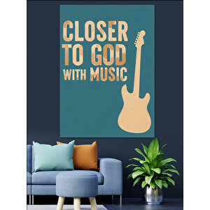 Tanrı'ya Yakın Gitar Çal Dekoratif Kanvas - Mdf Ahşap Tablo 100x140 cm