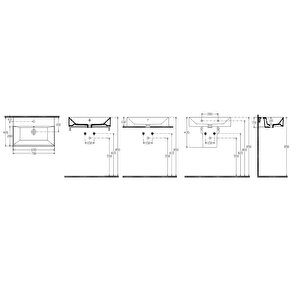 ISVEA Sistema Z Tezgah Üstü Kare Lavabo 70x42 cm Slim Batarya Delikli Beyaz | 10SF50070