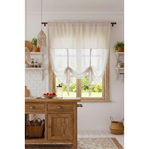 Naturel Potlu Tül Perde Retro Krem 160x200 cm