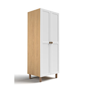2 Kapakli 3 Rafli Gardirop Mdf Kapak