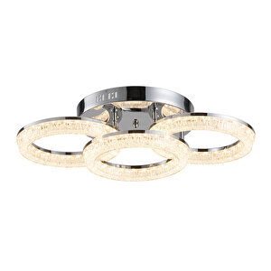 Gomez 3'lü Krom 96 Watt Plafonyer 3 Renkli Led Avize