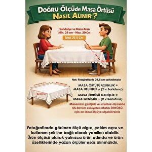Dertsiz Panama Keteni Premium Masa Örtüsü İndigo Mavi 160x260 cm