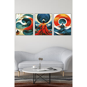 5d Elmas Boyama– 3'lü Set Mandala Ve Spiritüel Figürler | 40x50cm - Tuvale Gerili Diamond Painting