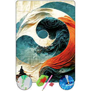 5d Elmas Boyama – Yin Yang Ve Meditasyon | 40x50 Cm- Tuvale Gerili Diamond Painting Sayılarla Boyama