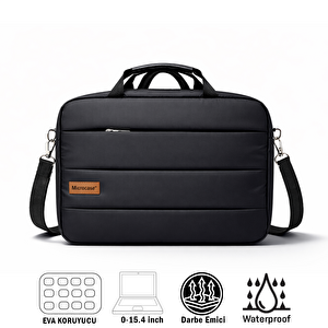 Su Geçirmez 5 Bölmeli Darbelere Dayanıklı Tablet Notebook Macbook Evrak Çantası 15.4 Inch Al5497 - Si̇yah