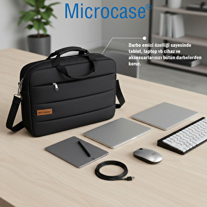 Su Geçirmez 5 Bölmeli Darbelere Dayanıklı Tablet Notebook Macbook Evrak Çantası 15.4 Inch Al5497 - Si̇yah