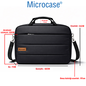 Su Geçirmez 5 Bölmeli Darbelere Dayanıklı Tablet Notebook Macbook Evrak Çantası 15.4 Inch Al5497 - Si̇yah