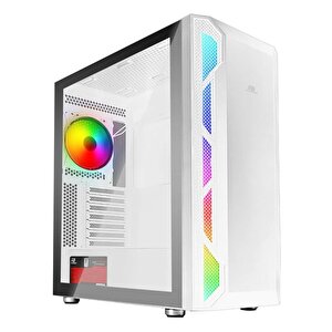 Powerboost Pb-p3701bw 650w 80+ Usb 3.2 Argb Atx Mid Tower Beyaz Kasa
