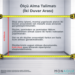 Armont Duşakabin Ön Cephe Katlanır Akordiyon Kapı Siyah Alüminyum Profil Karolaj Temperli Cam 92 cm