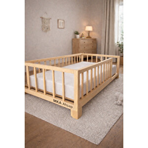 Mkgrup Modüler Ayakli Ve Ayaksiz Kullanilabi̇li̇r Montessori Bebek Ve Çocuk Karyolası 60x120 cm
