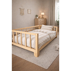 Mkgrup Modüler Ayakli Ve Ayaksiz Kullanilabi̇li̇r Montessori Bebek Ve Çocuk Karyolası 60x120 cm