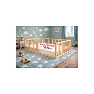 Mka Montessori̇ 60 Cm Bari̇yer Yüksekli̇ği̇ Montessori Bebek Ve Çocuk Karyolası 80x180 cm