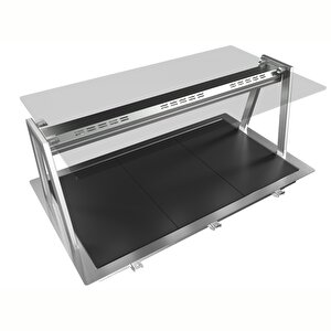 D04c3o Drop-ın Tempered Glass Top, 3gn Wıth A Type Overshelf Wıth Hot Lamps ,341181