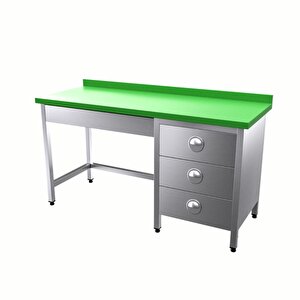 Vct-pg-196 Çalışma Tezgahı Polietilen Tablalı Grup Çekmeceli