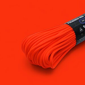 Polyester Paracord İp 4 Mm Neon Turuncu Renk 30 Metre