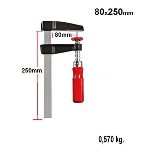 Demirci İşkence Ağır Tip 80x250 Ayarlı Kanca Marangoz Ahşap Metal Kıskaç Ağır hizmet kalın Malzeme