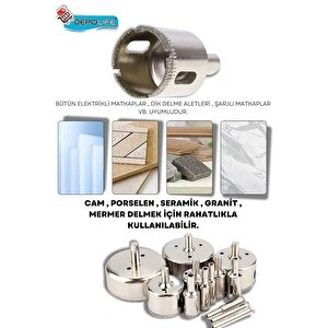 Tam Set 3mm-60mm Mermer Granit Fayans Cam Yuvarlak Delme Panç Elmas Matkap Için Boru Karot