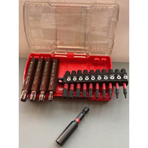Torx Tornavida Ucu Seti 75 mm Manyetik Bits Şaft T6 - T50 15li Profesyonel Torklu Ağır Hizmet uç Seti