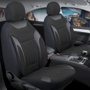 Proton 415 Lüx Keten Oto Koltuk Kılıfı Ön Arka Takım Edition Dark Siyah Siyah - Siyah