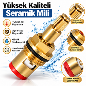 2 Adet Aç Kapa Musluk Salmastrası Pirinç Gövde Sızdırmaz Conta Standart Yerli Musluk Uyumlu