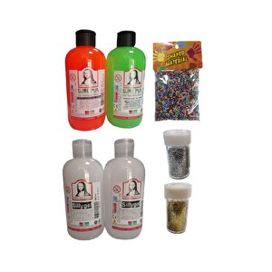 Slime Slaym Yapma Seti 250ml* 4 Adet + Toz Sim 2 Adet + Köpük