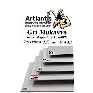 Mukavva Gri 2.5 Mm 70x100 Cm 10 Adet Sert Karton Ekstra Sıkıştırılmış 70*100 Mukavva Gri Renkli 10 Adet