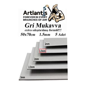 Mukavva Gri 1.5 Mm 50x70 Cm 5 Adet Sert Karton Ekstra Sıkıştırılmış 50*70 Mukavva Gri Renkli 5 Adet