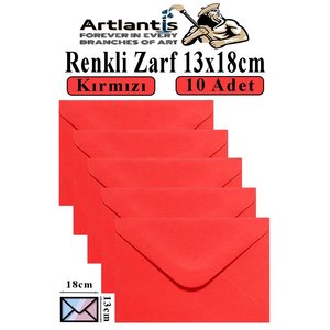 Kırmızı Zarf 13x18 Cm 10 Adet Kırmızı Mektup Zarfı Davetiye Zarfı Kartpostal Çekiliş Hediye Zarfı