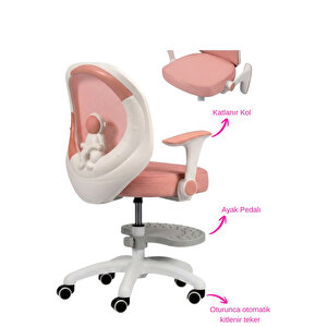 Luna Çocuk Çalışma Sandalyesi (ayak Pedallı) Pembe