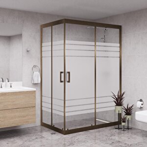 Bronze Diora 6mm Kumlamalı Cam Dikdörgen Duşakabin 100x110 cm