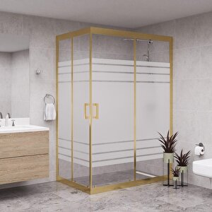 Gold Diora 6mm Kumlamalı Cam Dikdörtgen Duşakabin 70x90 cm