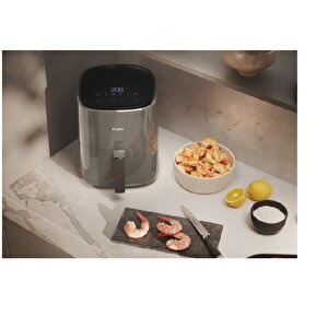 Haier Airfryer Fritöz Siyah Haf5p 011 1500 W Çok Amaçlı Pişirici, 5 L Maksimum Kapasite, Manuel Ayarlar, Kaymayı Önleyen Ayaklar,