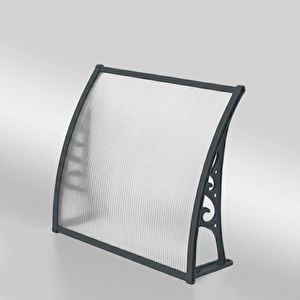 Plastik Sundurma Antrasit - Şeffaf 600x100 cm