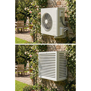 Klima Motoru/dış Ünite Gizleme/koruma Kafesi Xl 120x62x150(h) Alüminyum Açısız Condor Beyaz