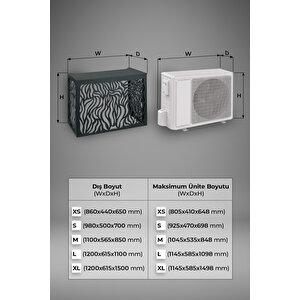 Klima Motoru/dış Ünite Gizleme/koruma Kafesi Xs 7000 Btu - 9000 Btu 86x44x65(h) Cormoran Antrasit