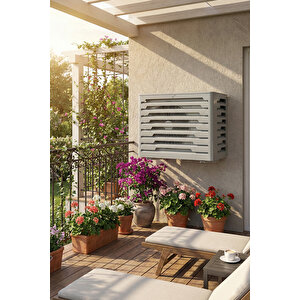 Klima Motoru/dış Ünite Gizleme/koruma Kafesi L 120x62x110(h) Alüminyum Radius Açık Gri