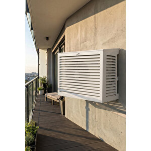 Klima Motoru/dış Ünite Gizleme/koruma Kafesi L 120x62x110(h) Alüminyum Açılı Condor Beyaz
